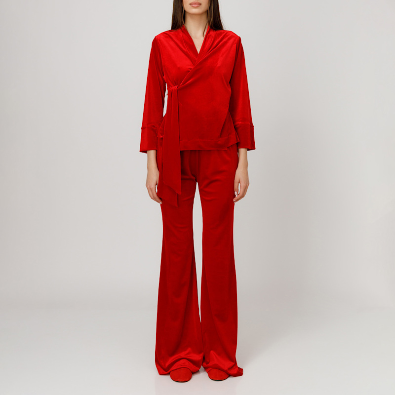 Thumbnail of Two-Piece Draped Velvet Suit image