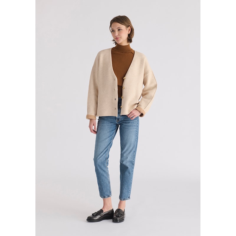 Thumbnail of Two-Tone Cardigan In Cream image
