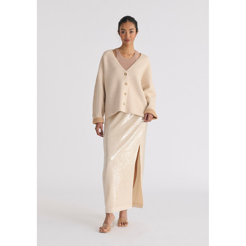Thumbnail of Two-Tone Cardigan In Cream image