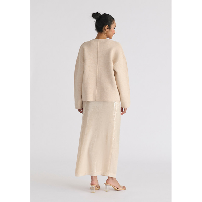 Thumbnail of Two-Tone Cardigan In Cream image