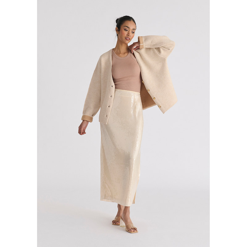 Thumbnail of Two-Tone Cardigan In Cream image