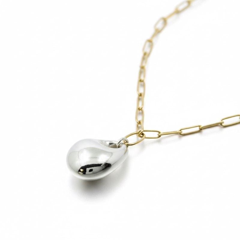 Thumbnail of Two Tone Oval Pendant Necklace image