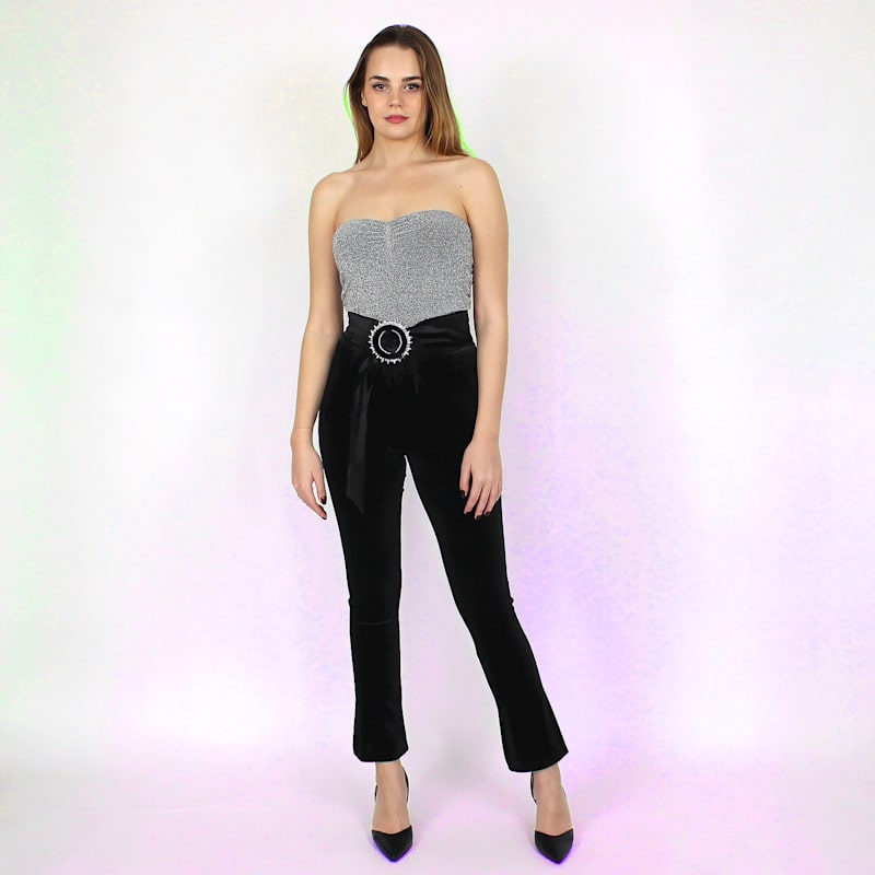 Thumbnail of Strapless Fitted Silvery Knitted Top image