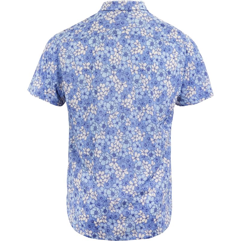 Thumbnail of Tyler Dense Floral Blue Mens Short Sleeve Shirt image