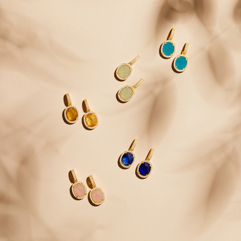 Thumbnail of Beatrice Oval Gemstone Drop Earrings Gold Citrine Hydro image