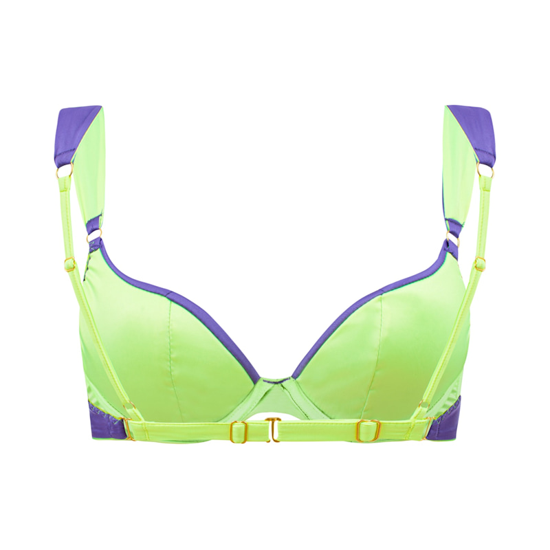 Thumbnail of Purple Rain Satin Balconette Bra image