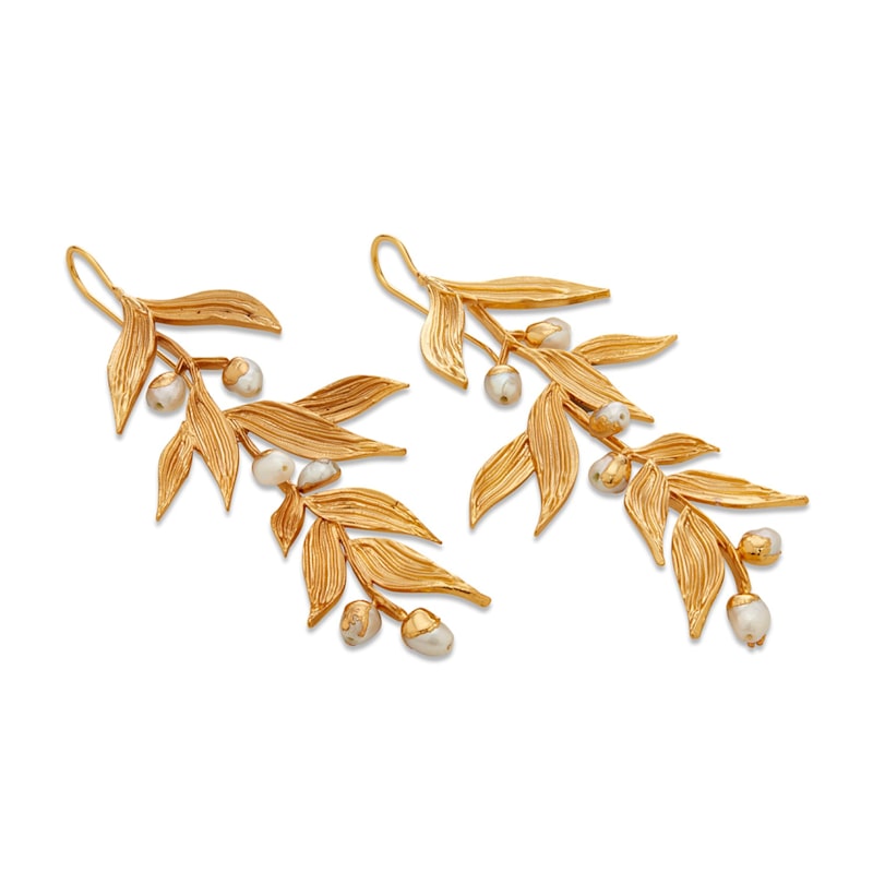 Thumbnail of Gold Isaro Chandelier Earrings With Baroque Pearls image
