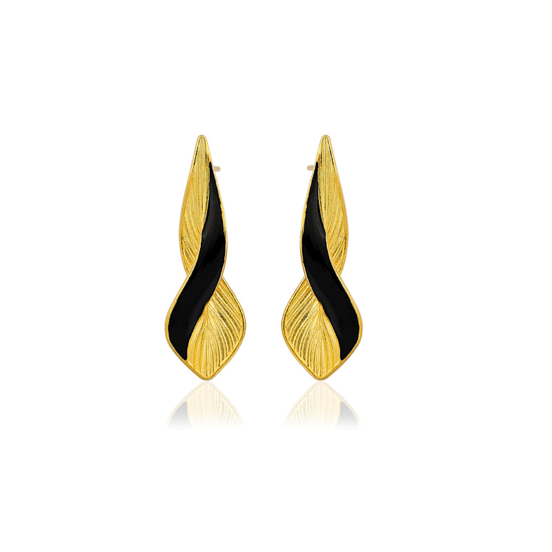 Thumbnail of Black & Gold Infinity Earrings image