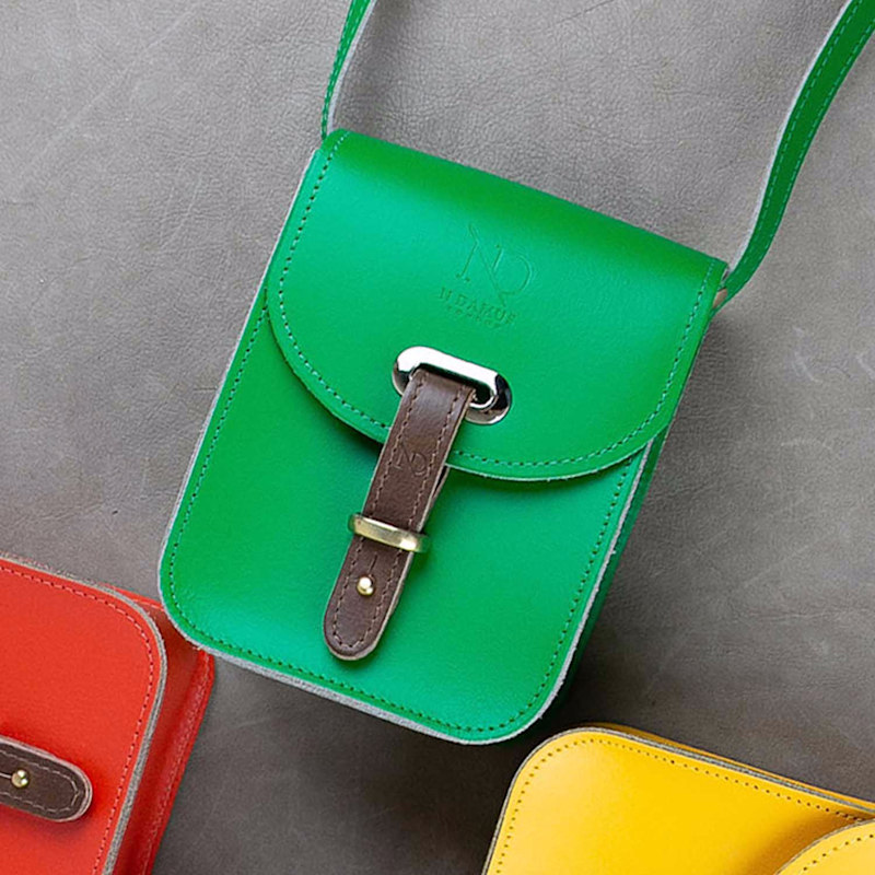 Thumbnail of Mini Elizabeth Emerald Green Leather Crossbody Satchel Bag image