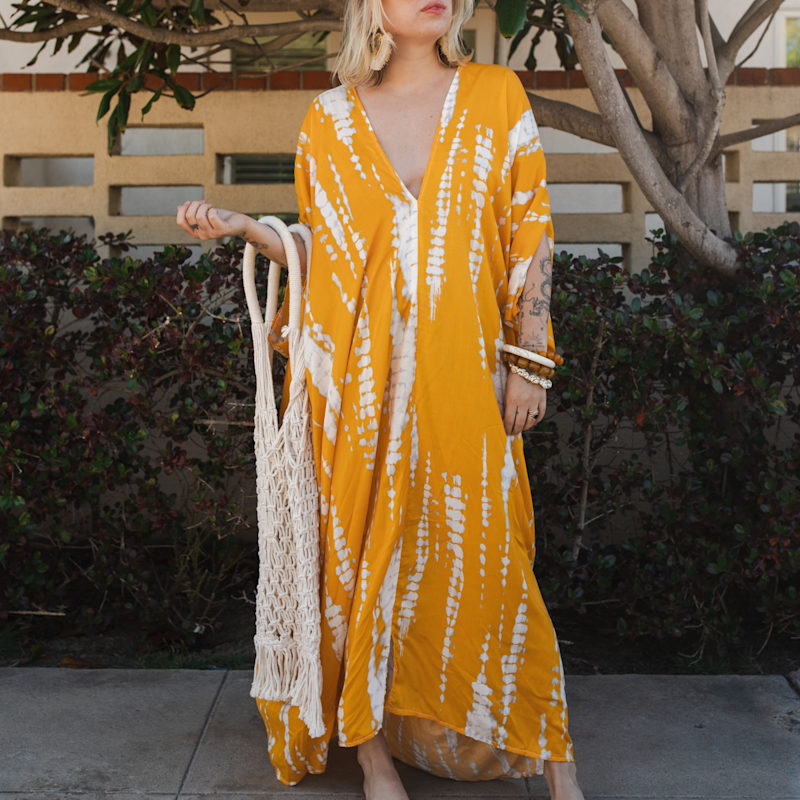 Thumbnail of Yara Golden Tie Dye Caftan image