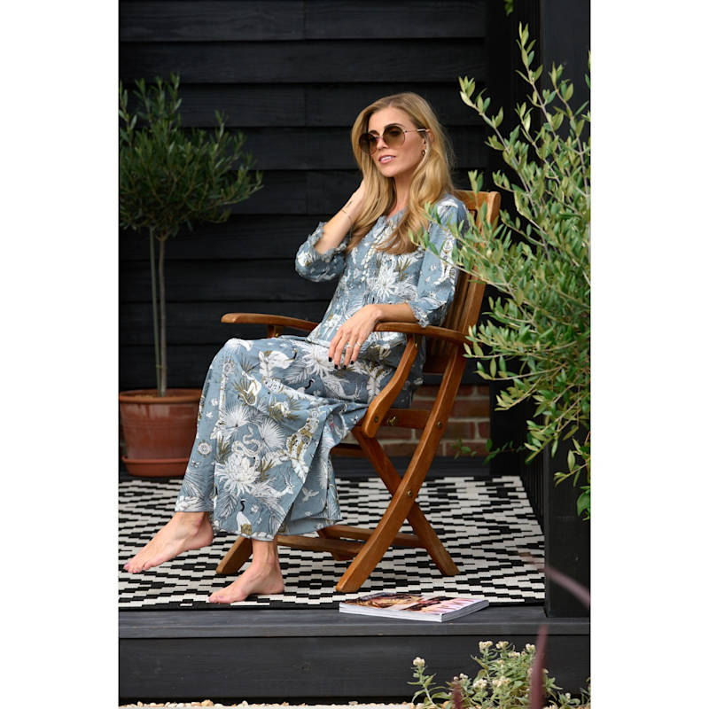 Thumbnail of Cotton Annabel Maxi Dress In Grey Tropical image