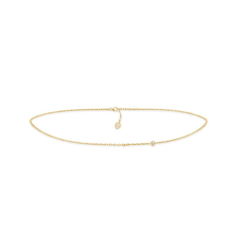 Thumbnail of Minx Solitaire Waist Chain With Man Made Cz Diamond Stimulant In Sterling Silver & 18K Gold Vermeil image