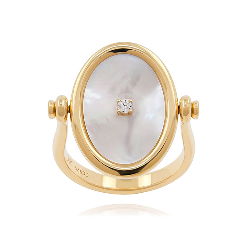 Thumbnail of Mother Of Pearl Flip Mirror Ring image