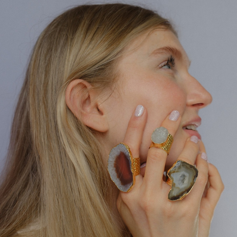 Thumbnail of Ultra Mega Caramel Apricot Gemstone Adjustable Ring image
