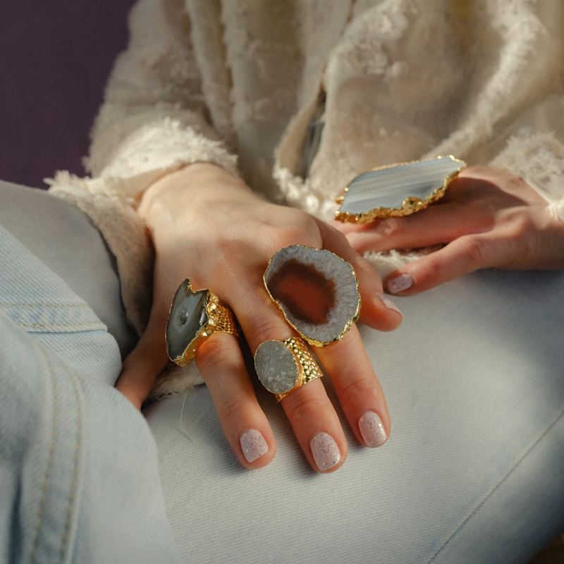 Thumbnail of Ultra Mega Caramel Apricot Gemstone Adjustable Ring image