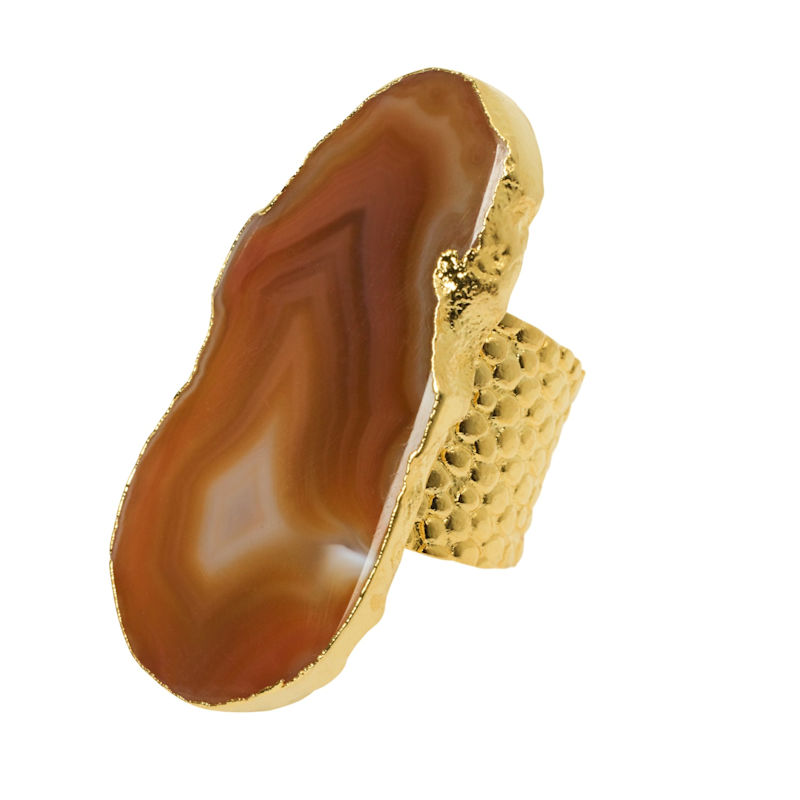 Thumbnail of Ultra Mega Caramel Apricot Gemstone Adjustable Ring image
