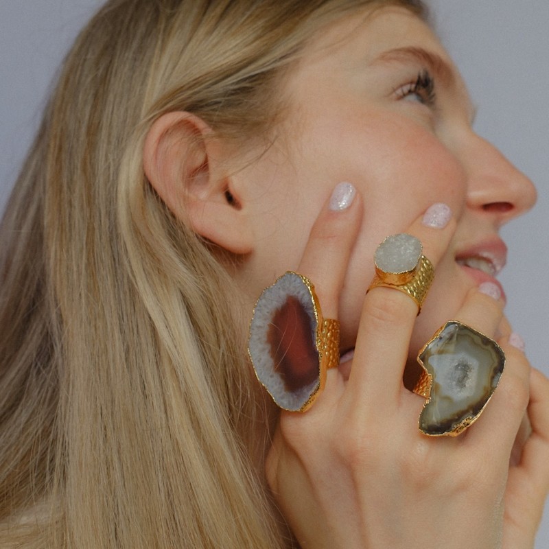 Thumbnail of Ultra Mega Caramel Apricot Gemstone Adjustable Ring image