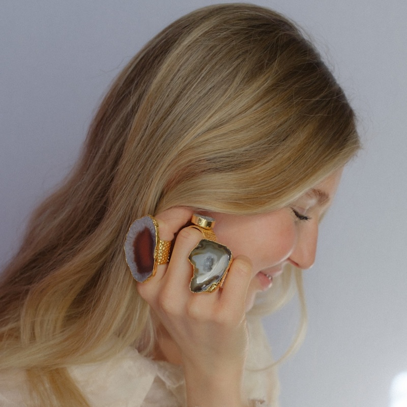 Thumbnail of Ultra Mega Caramel Apricot Gemstone Adjustable Ring image