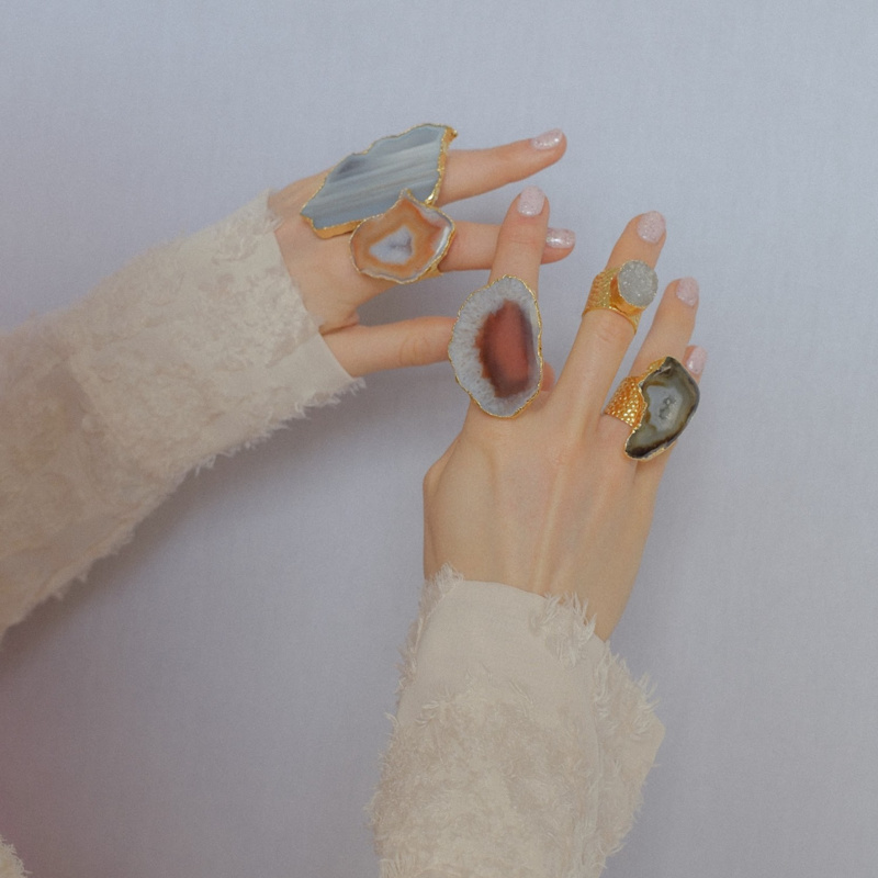 Thumbnail of Ultra Mega Caramel Apricot Gemstone Adjustable Ring image