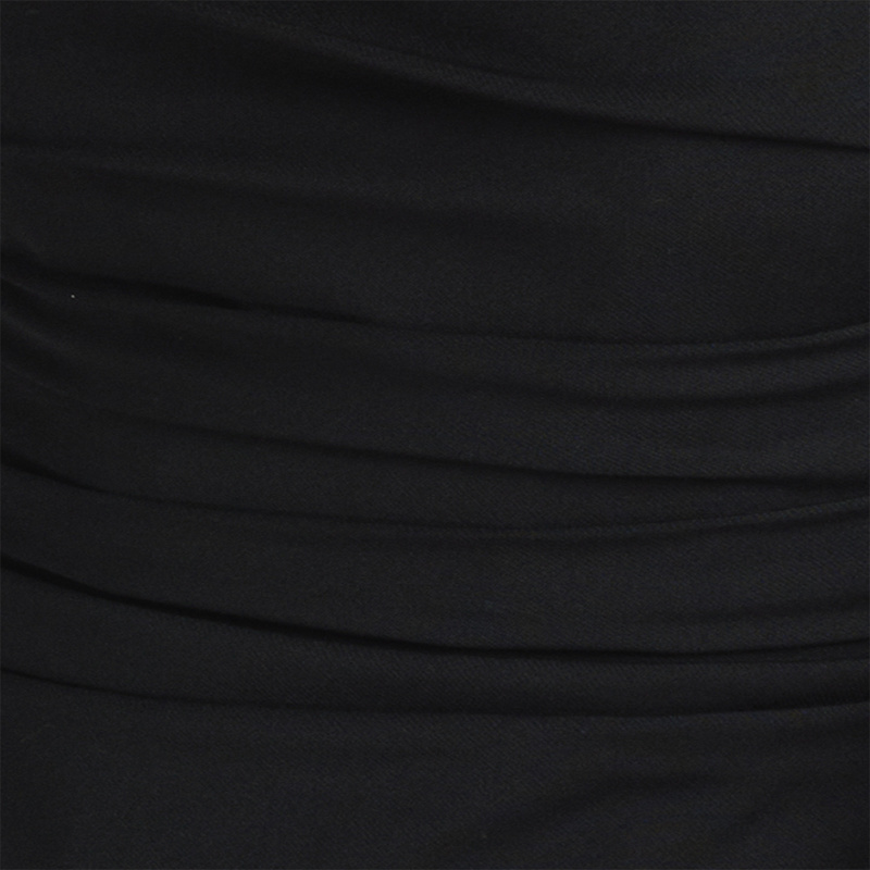 Thumbnail of Umbra Black Wool Off-Shoulder Mini Dress image
