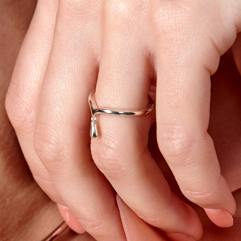 Thumbnail of Sterling Silver Mini Drop Ring image