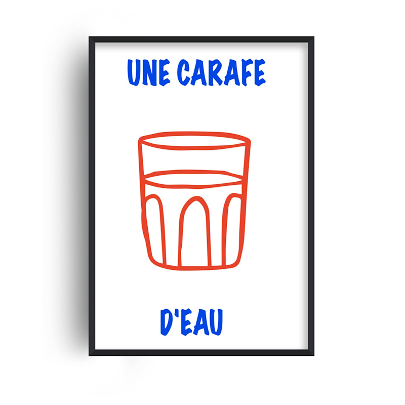 Une Carafe D'eau French Kitchen Retro Inspired Giclée Art Print A3 by Fanclub