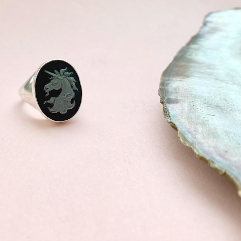 Thumbnail of Unicorn Cameo Signet Ring image