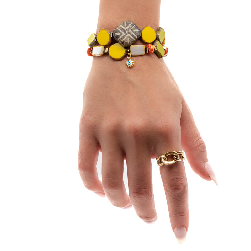 Thumbnail of Unique African Bracelet Set - Yellow image