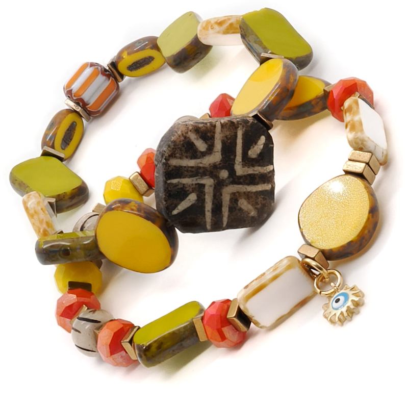 Thumbnail of Unique African Bracelet Set - Yellow image