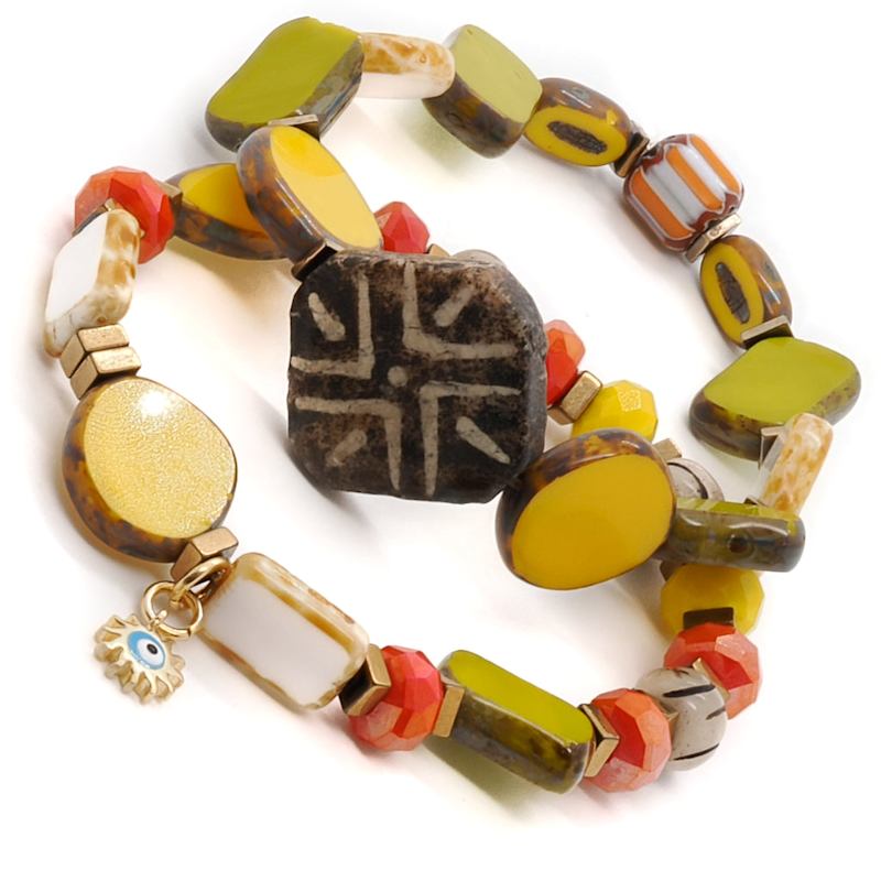 Thumbnail of Unique African Bracelet Set - Yellow image