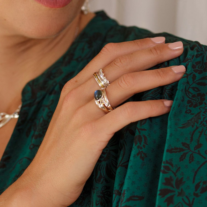 Thumbnail of Crown Mixed Metal Spinning Ring image