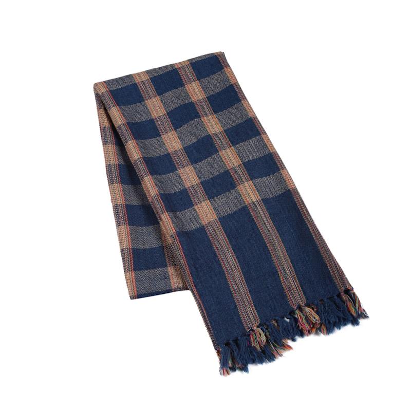 Thumbnail of Navy Blue Tartan Plaid Wool Scarf image