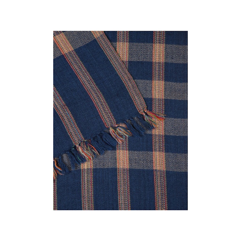 Thumbnail of Navy Blue Tartan Plaid Wool Scarf image