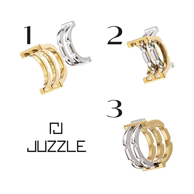 Unity Bronze Sterling Silver Puzzle Ring Juzzle Jewelry Wolf