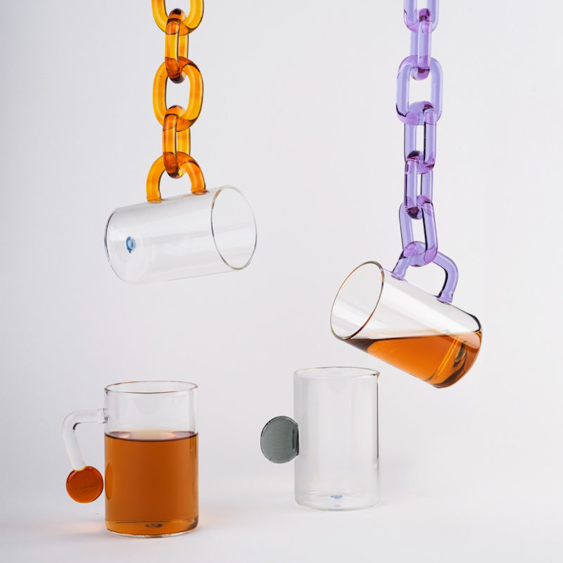 Thumbnail of Small Glass Coffee Cup With Circle Handle image