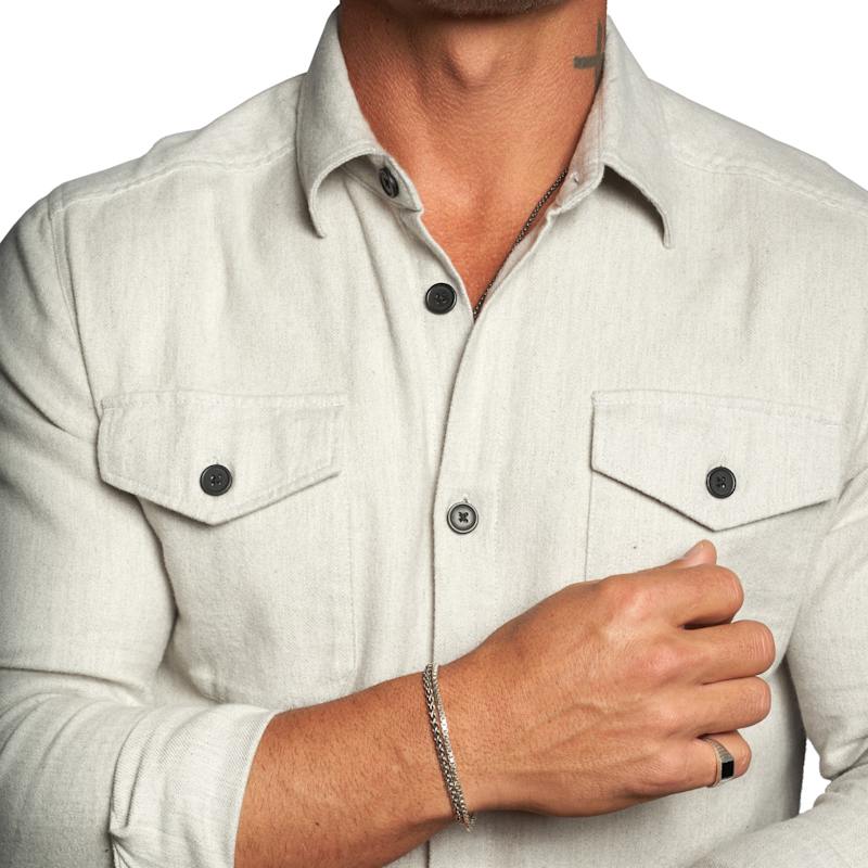 Thumbnail of Untucked Tailored Slim Fit Button-Up Shirt - Avalanche image