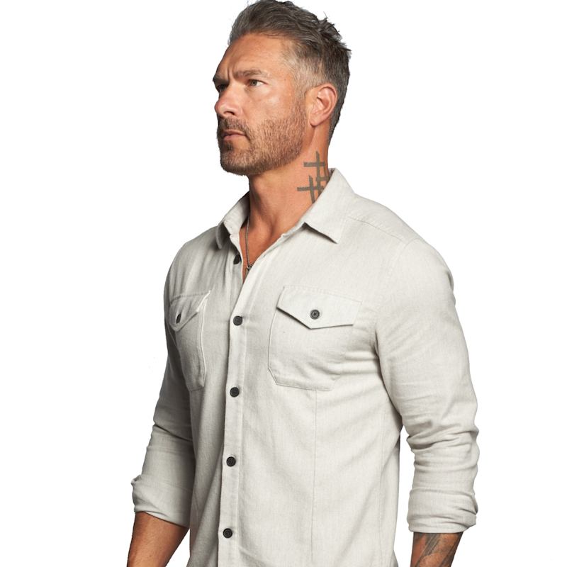 Thumbnail of Untucked Tailored Slim Fit Button-Up Shirt - Avalanche image