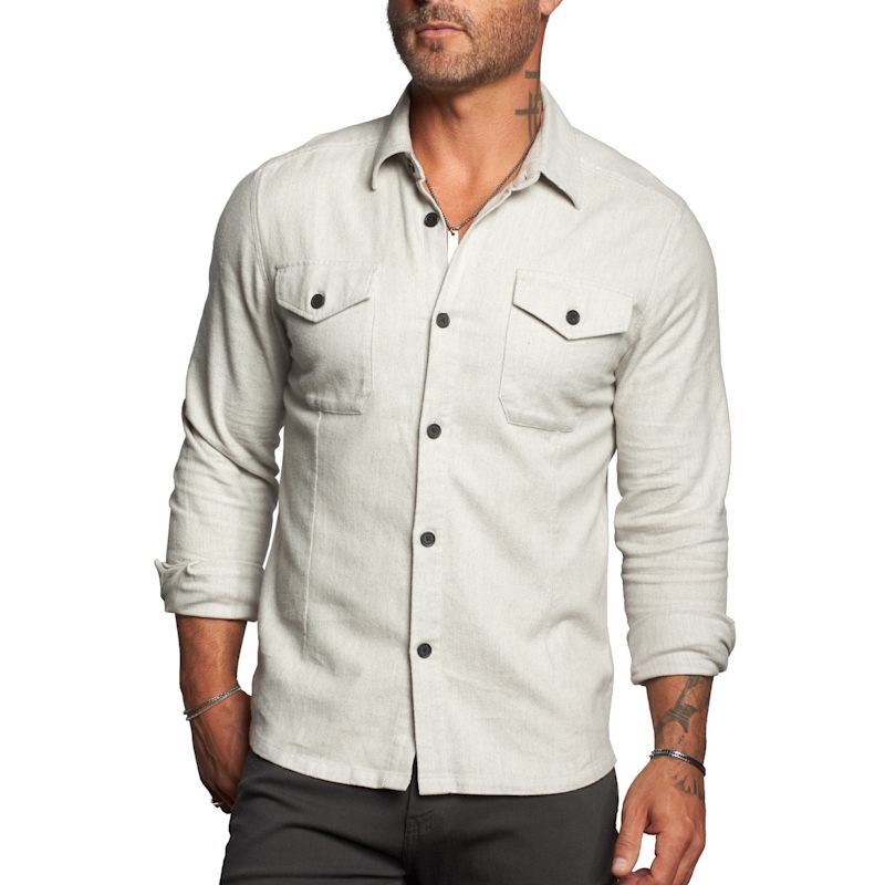 Thumbnail of Untucked Tailored Slim Fit Button-Up Shirt - Avalanche image