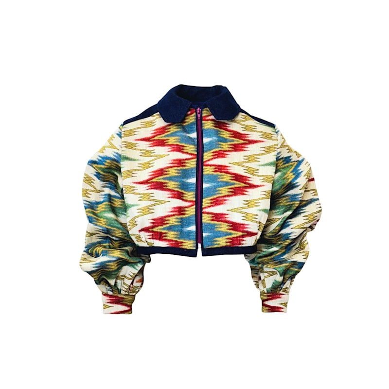 Thumbnail of Upholstery Upcycled Denim Zip Jacket image