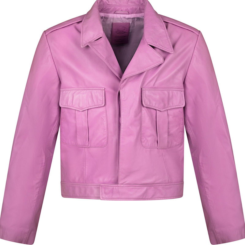 Thumbnail of Enticer - Pink & Purple Uniform Leather Jacket image