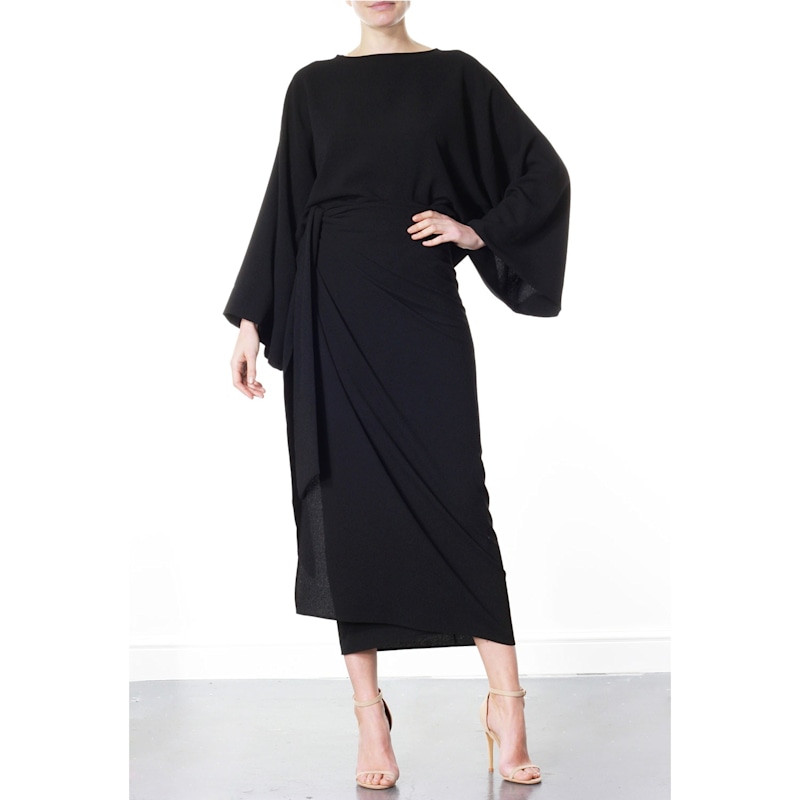 Thumbnail of Amari Black Wrap Skirt image