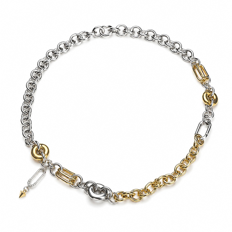 Thumbnail of Urban – Stainless Steel Interlinked Chain Statement Necklace image