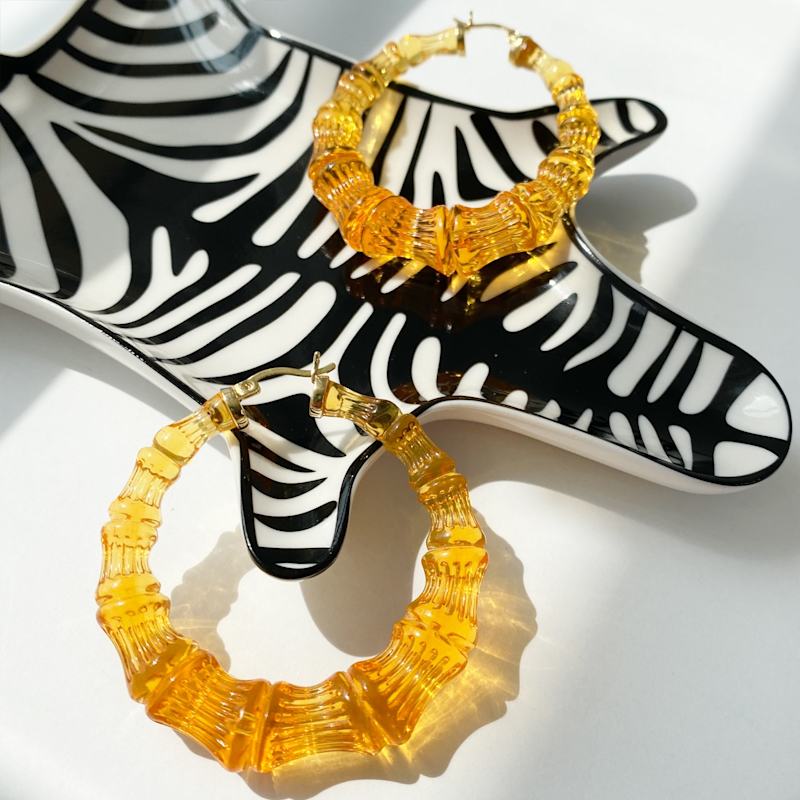 Thumbnail of Bamboo Hoop Earrings In Honey image