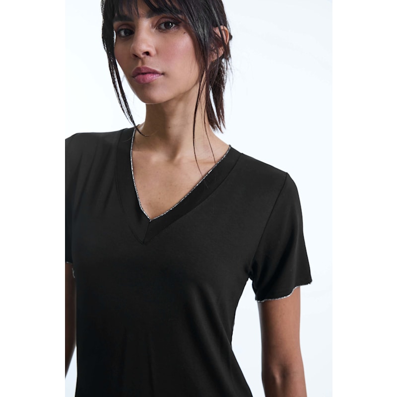 Thumbnail of V-Neck Black T-Shirt image