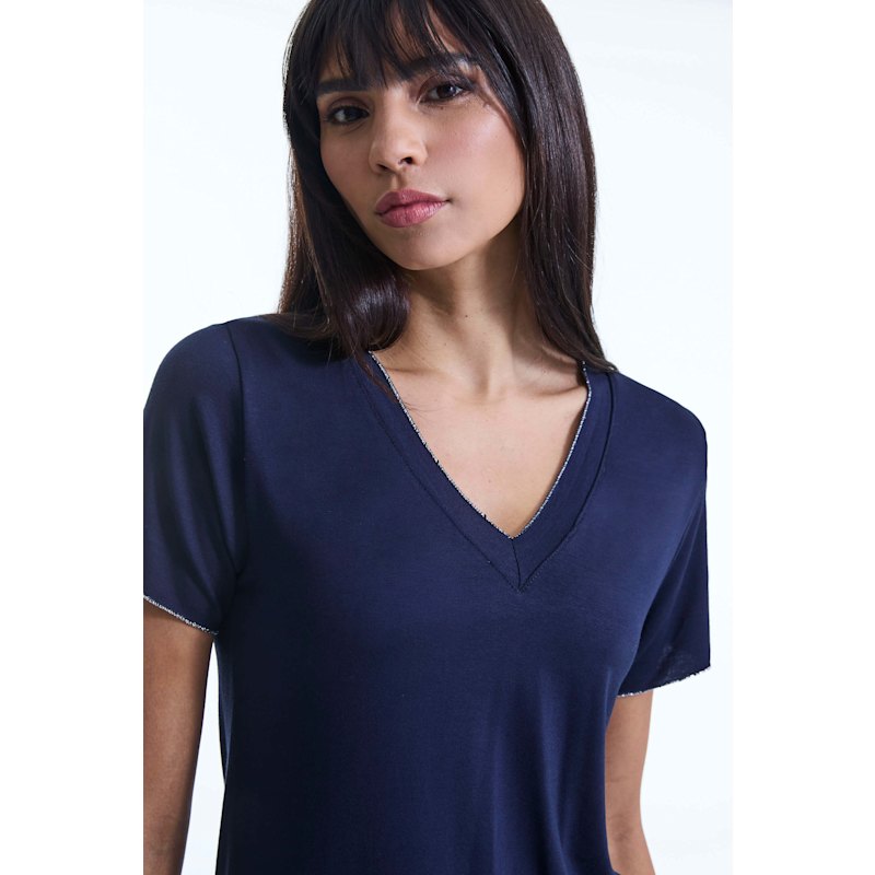 Thumbnail of V-Neck Navy T-Shirt image