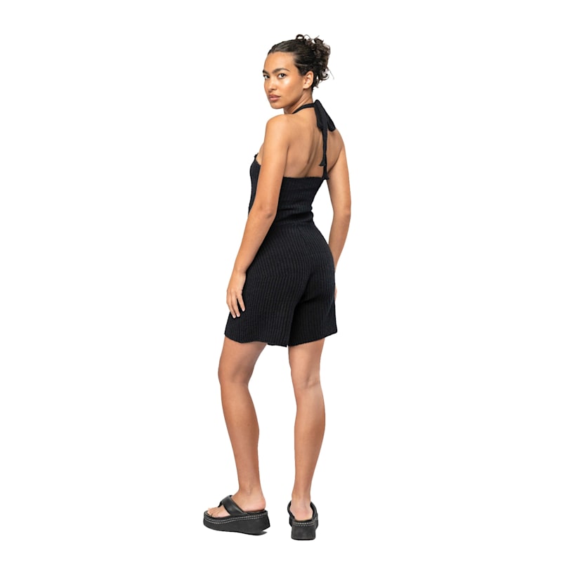 halter neck midaxi dress Serenity DENIZ Black HALTER-NECK SILK-SATIN MIDAXI DRESS