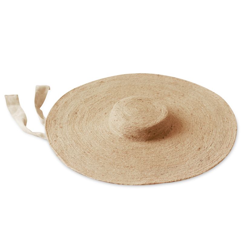 Thumbnail of Lola Wide Brim Jute Straw Hat In Nude image