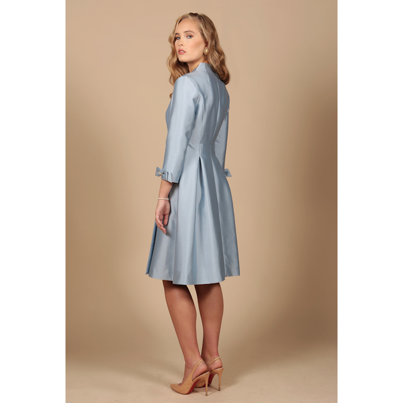 Thumbnail of Astor Silk Taffeta Dress Coat In Blu image