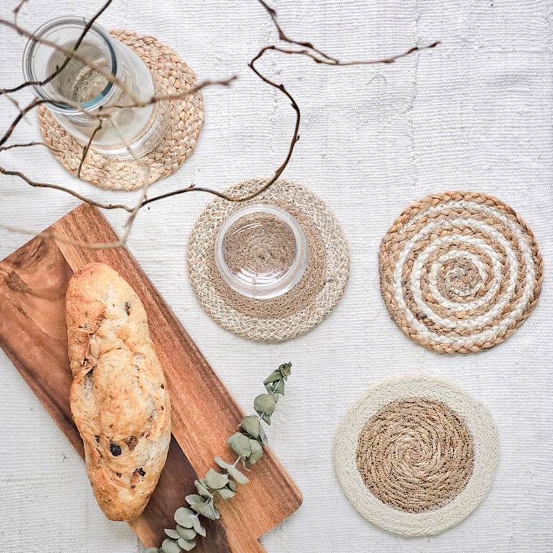 Thumbnail of Natural Coaster Trivet Gift Set With Green Pouch image