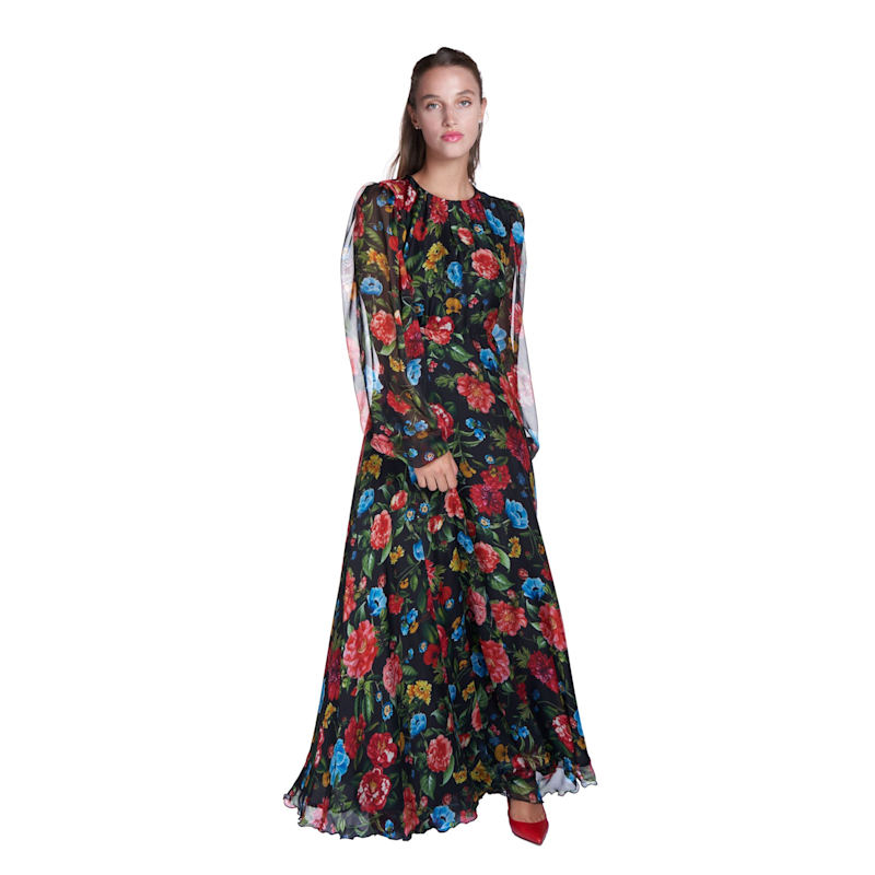 Thumbnail of Long Silk Chiffon Dress image